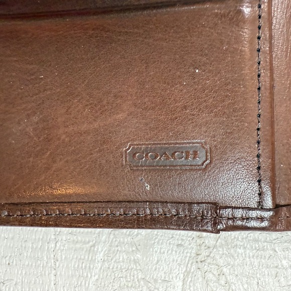 VTG Coach Brown Leather Trifold Wallet Coin Purse‎ Kiss Lock Snap Closure - Picture 4 of 6